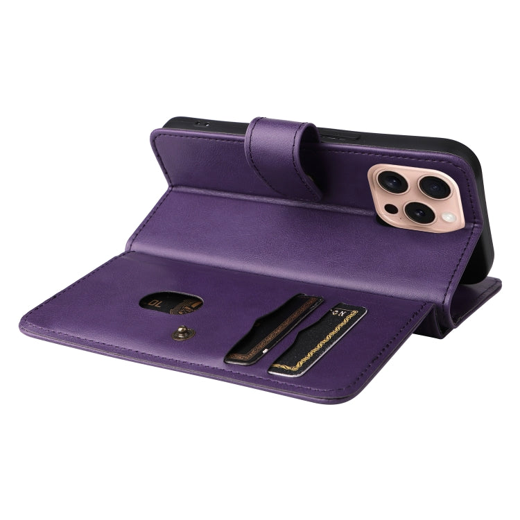 For iPhone 16 Pro Multi-Function Wallet 10 Card Slots Leather Phone Case(Violet) - iPhone 16 Pro Cases by PMC Jewellery | Online Shopping South Africa | PMC Jewellery | Buy Now Pay Later Mobicred