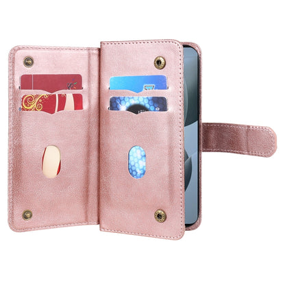 For Redmi K70 Multi-Function Wallet 10 Card Slots Leather Phone Case(Rose Gold) - K70 Cases by PMC Jewellery | Online Shopping South Africa | PMC Jewellery | Buy Now Pay Later Mobicred