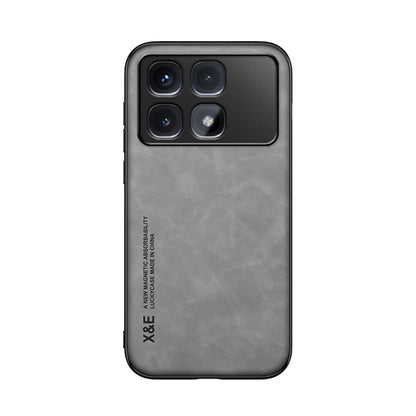 For Redmi K70 Ultra Skin Feel Magnetic Leather Back Phone Case(Light Grey) - Xiaomi Cases by PMC Jewellery | Online Shopping South Africa | PMC Jewellery | Buy Now Pay Later Mobicred