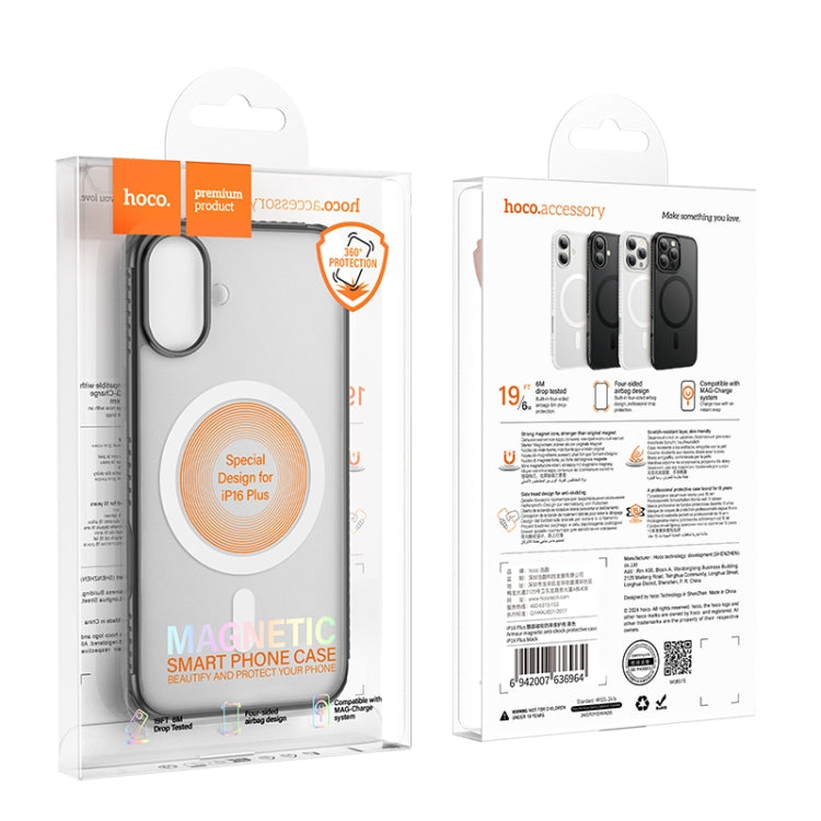 For iPhone 16 Plus hoco Cool Shield MagSafe Shockproof Phone Case(White) - iPhone 16 Plus Cases by hoco | Online Shopping South Africa | PMC Jewellery | Buy Now Pay Later Mobicred