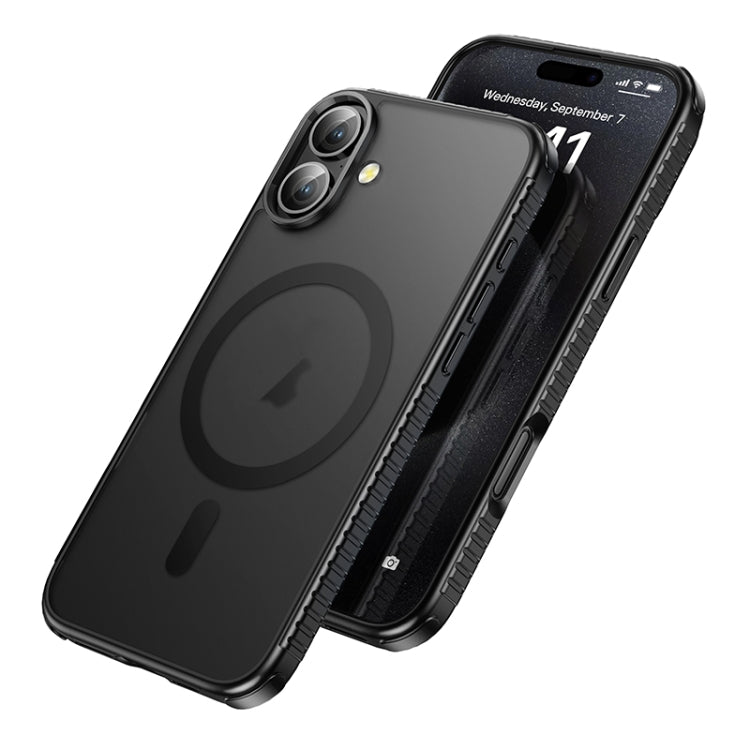 For iPhone 16 hoco Cool Shield MagSafe Shockproof Phone Case(Black) - iPhone 16 Cases by hoco | Online Shopping South Africa | PMC Jewellery | Buy Now Pay Later Mobicred