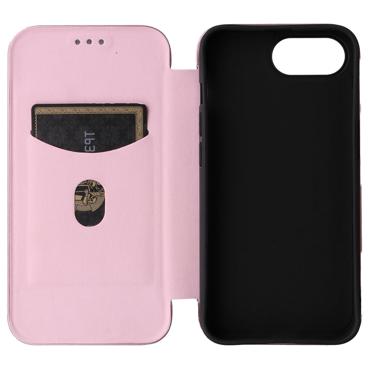 For iPhone SE 2024 Carbon Fiber Texture Flip Leather Phone Case(Pink) - free shipping - PMC TechLife - Order now!