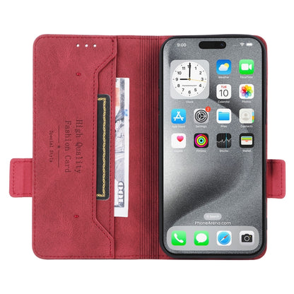 For iPhone 16 Pro Magnetic Clasp Leather Phone Case(Red) - iPhone 16 Pro Cases by PMC Jewellery | Online Shopping South Africa | PMC Jewellery | Buy Now Pay Later Mobicred