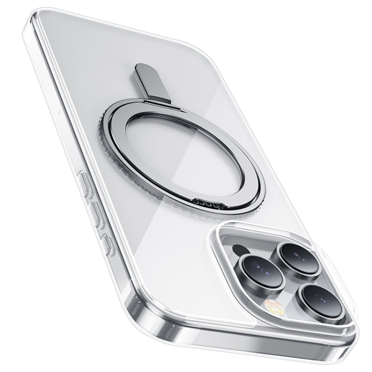 For iPhone 16 Pro Max hoco AS1 MagSafe Magnetic Rotating Stand Phone Case(Transparent) - iPhone 16 Pro Max Cases by hoco | Online Shopping South Africa | PMC Jewellery | Buy Now Pay Later Mobicred