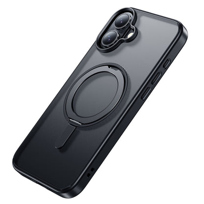 For iPhone 16 Plus hoco AS1 MagSafe Magnetic Rotating Stand Phone Case(Black) - iPhone 16 Plus Cases by hoco | Online Shopping South Africa | PMC Jewellery | Buy Now Pay Later Mobicred