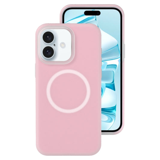 For iPhone 16 Jelly Liquid Silicone MagSafe Magnetic Phone Case(Sand Pink) - iPhone 16 Cases by PMC Jewellery | Online Shopping South Africa | PMC Jewellery | Buy Now Pay Later Mobicred