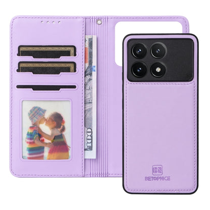 For Redmi K70 / K70 Pro BETOPNICE BN-005 2 in 1 Detachable Imitate Genuine Leather Phone Case(Light Purple) - K70 Pro Cases by BETOPNICE | Online Shopping South Africa | PMC Jewellery | Buy Now Pay Later Mobicred