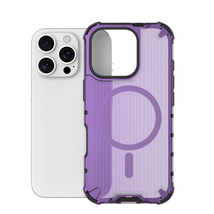 For iPhone 16 Pro Grating Airbag Shockproof MagSafe Frosted Phone Case(Purple) - iPhone 16 Pro Cases by PMC Jewellery | Online Shopping South Africa | PMC Jewellery | Buy Now Pay Later Mobicred