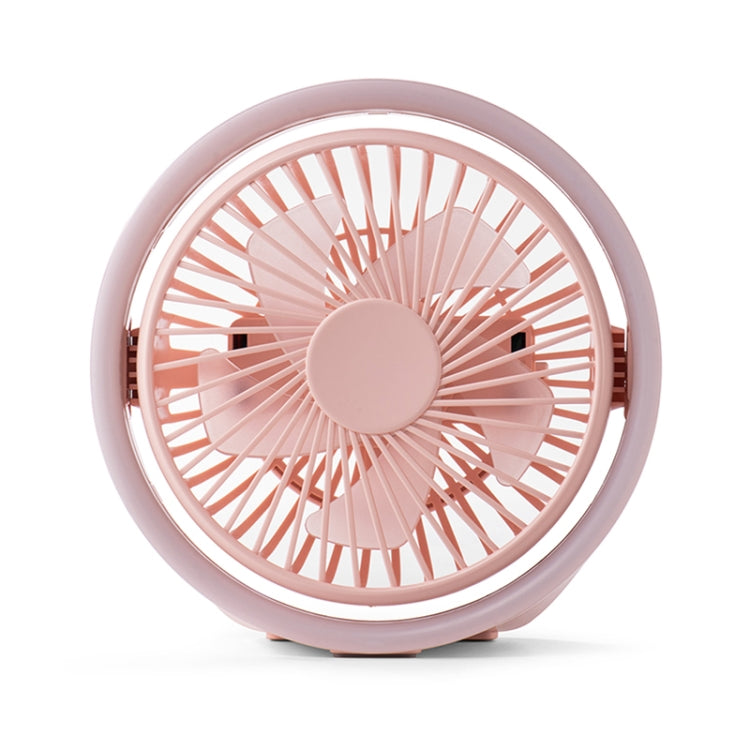 N601 180 Degree Rotating Type-C Desktop Fan with LED Ambience Light(Pink) - Electric Fans by PMC Jewellery | Online Shopping South Africa | PMC Jewellery | Buy Now Pay Later Mobicred