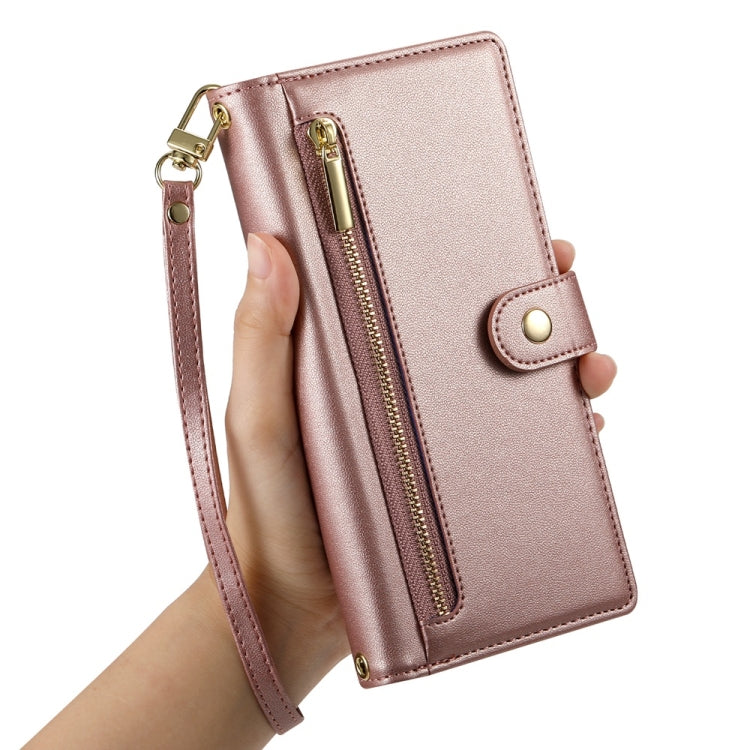 For Redmi K70 Nine Card-slot Zipper Wallet Bag Leather Phone Case(Pink) - K70 Cases by PMC Jewellery | Online Shopping South Africa | PMC Jewellery | Buy Now Pay Later Mobicred