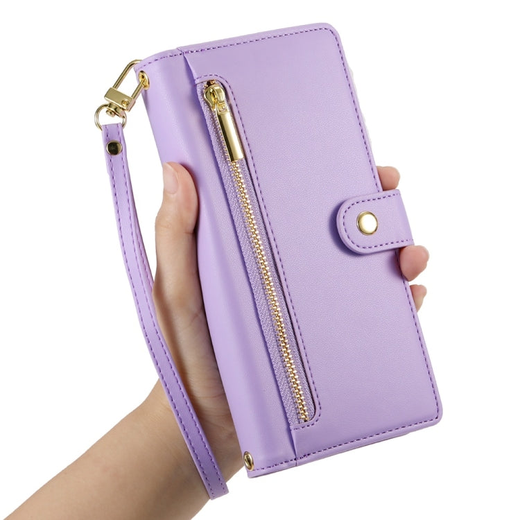 For Redmi K70 Nine Card-slot Zipper Wallet Bag Leather Phone Case(Purple) - free shipping - PMC Jewellery - Order now!
