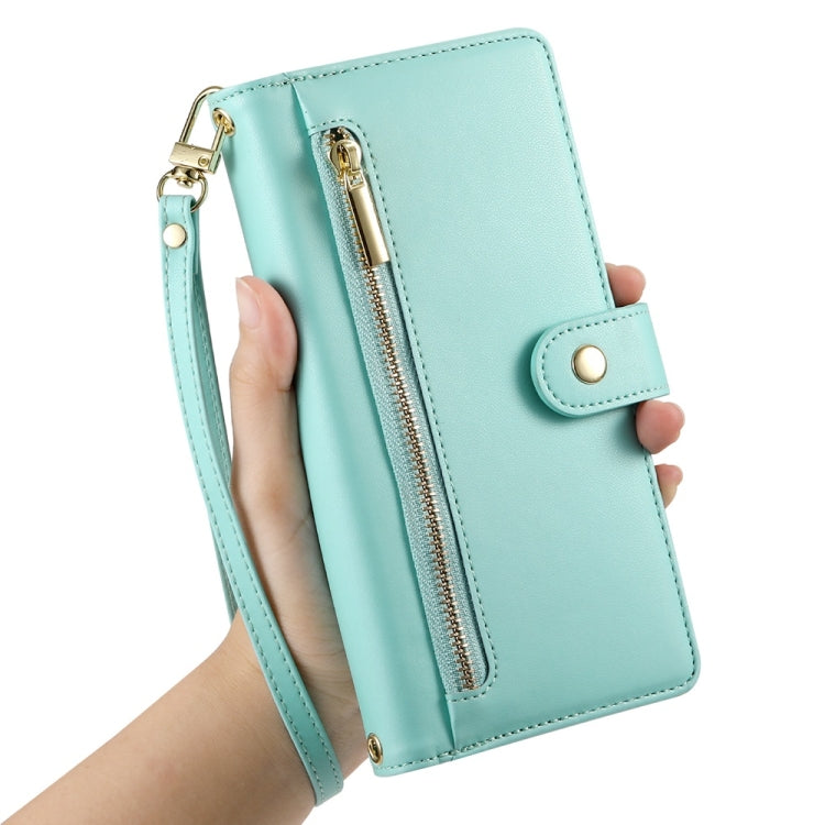 For Redmi K70 Ultra Nine Card-slot Zipper Wallet Bag Leather Phone Case(Mint Green) - Xiaomi Cases by PMC Jewellery | Online Shopping South Africa | PMC Jewellery | Buy Now Pay Later Mobicred