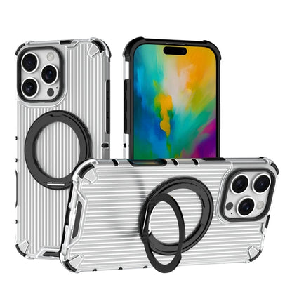 For iPhone 16 Pro Max Grating 360 Degree Rotating Holder Shockproof Phone Case(Transparent) - iPhone 16 Pro Max Cases by PMC Jewellery | Online Shopping South Africa | PMC Jewellery | Buy Now Pay Later Mobicred