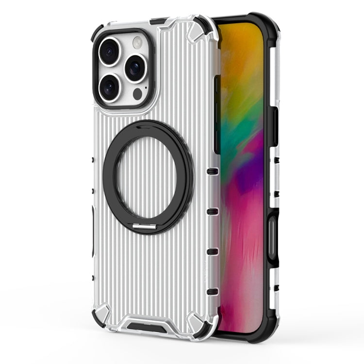 For iPhone 16 Pro Max Grating 360 Degree Rotating Holder Shockproof Phone Case(Transparent) - iPhone 16 Pro Max Cases by PMC Jewellery | Online Shopping South Africa | PMC Jewellery | Buy Now Pay Later Mobicred