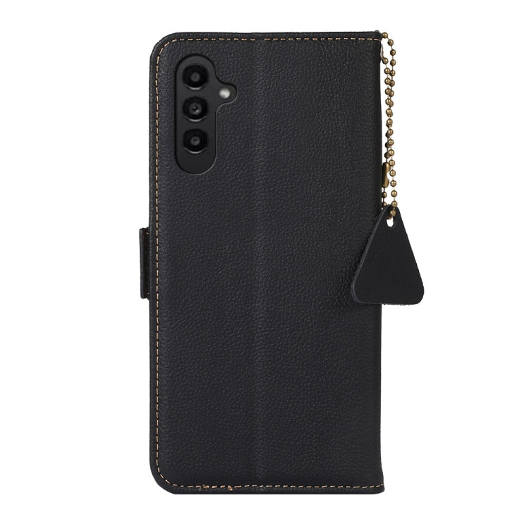 For Samsung Galaxy S24 FE 5G Side-Magnetic TJ Genuine Leather RFID Phone Case(Black) - Galaxy S24 FE 5G Cases by PMC Jewellery | Online Shopping South Africa | PMC Jewellery | Buy Now Pay Later Mobicred