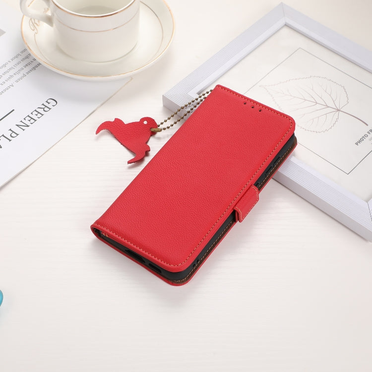 For Samsung Galaxy S24 FE 5G Side-Magnetic TJ Genuine Leather RFID Phone Case(Red) - Galaxy S24 FE 5G Cases by PMC Jewellery | Online Shopping South Africa | PMC Jewellery | Buy Now Pay Later Mobicred