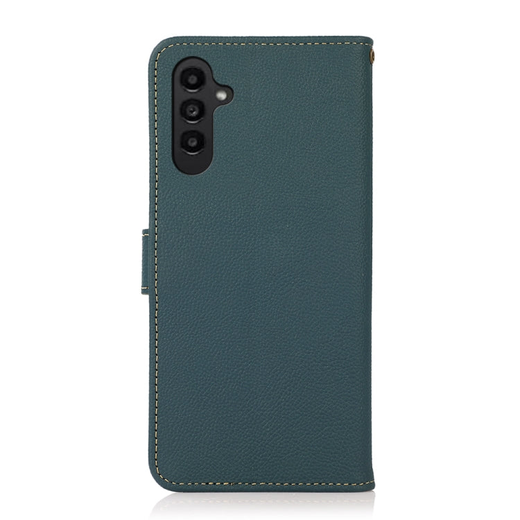 For Samsung Galaxy S24 FE 5G KHAZNEH Custer Genuine Leather RFID Phone Case(Green) - Galaxy S23 FE 5G Cases by PMC Jewellery | Online Shopping South Africa | PMC Jewellery | Buy Now Pay Later Mobicred