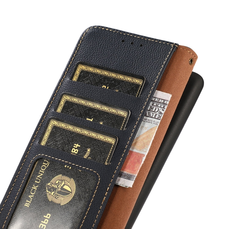 For Samsung Galaxy S25 Ultra 5G KHAZNEH Custer Genuine Leather RFID Phone Case(Blue) - Galaxy S25 Ultra 5G Cases by PMC Jewellery | Online Shopping South Africa | PMC Jewellery | Buy Now Pay Later Mobicred