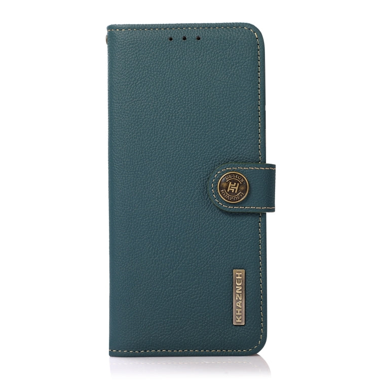 For Samsung Galaxy S25 Ultra 5G KHAZNEH Custer Genuine Leather RFID Phone Case(Green) - Galaxy S25 Ultra 5G Cases by PMC Jewellery | Online Shopping South Africa | PMC Jewellery | Buy Now Pay Later Mobicred