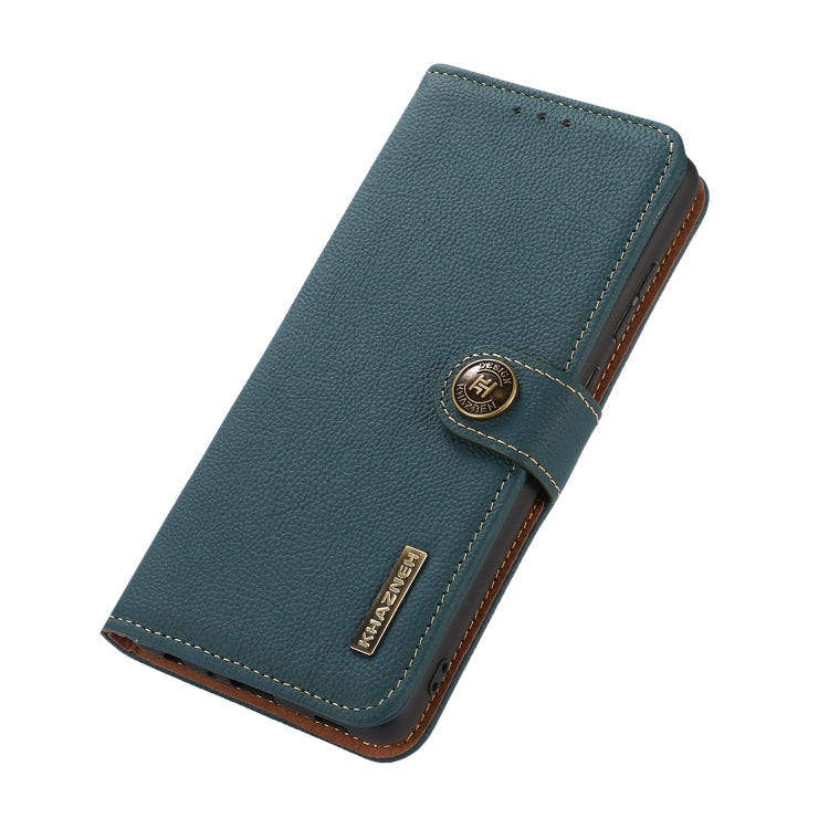 For Samsung Galaxy S25 Ultra 5G KHAZNEH Custer Genuine Leather RFID Phone Case(Green) - Galaxy S25 Ultra 5G Cases by PMC Jewellery | Online Shopping South Africa | PMC Jewellery | Buy Now Pay Later Mobicred