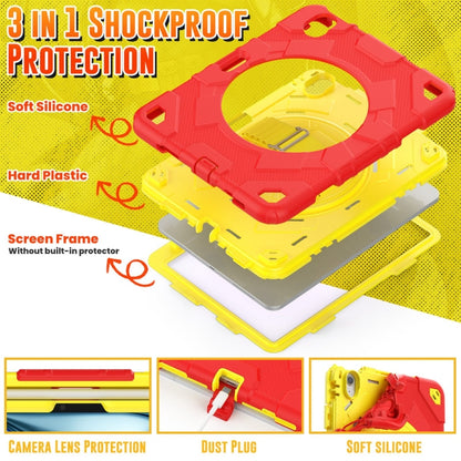 For iPad Air 11 2024 Spider Hand Grip Turntable Stand Tablet Case(Yellow Red) - iPad Air 11 2024 Cases by PMC Jewellery | Online Shopping South Africa | PMC Jewellery | Buy Now Pay Later Mobicred