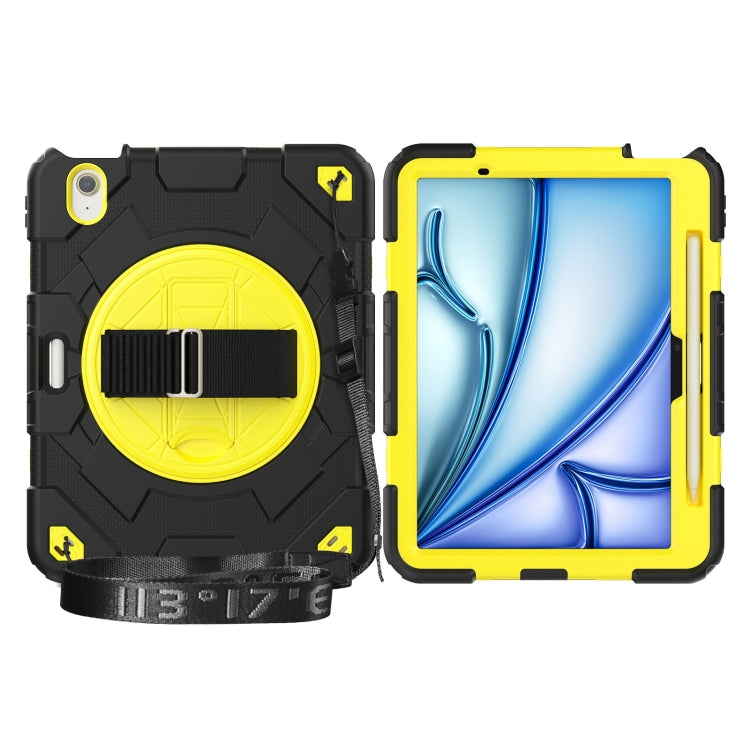 For iPad Air 11 2024 Spider Hand Grip Turntable Stand Tablet Case(Black Yellow) - iPad Air 11 2024 Cases by PMC Jewellery | Online Shopping South Africa | PMC Jewellery | Buy Now Pay Later Mobicred