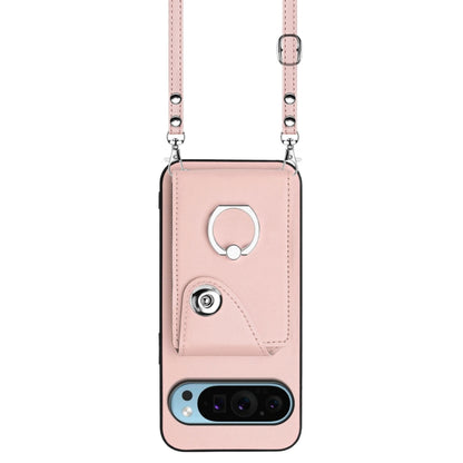 For Google Pixel 9 Pro XL Organ Card Bag Ring Holder Phone Case with Long Lanyard(Pink) - Google Cases by PMC Jewellery | Online Shopping South Africa | PMC Jewellery | Buy Now Pay Later Mobicred