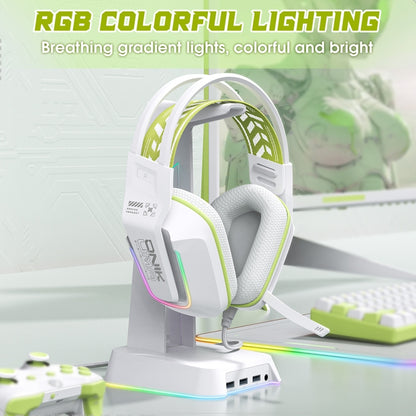 ONIKUMA X13 RGB Colorful Lighting Wired Gaming Headset with Microphone, Length:2.2m(White) - Multimedia Headset by ONIKUMA | Online Shopping South Africa | PMC Jewellery | Buy Now Pay Later Mobicred