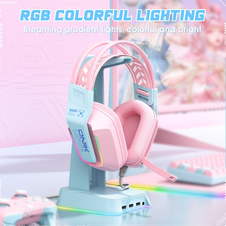 ONIKUMA X13 RGB Colorful Lighting Wired Gaming Headset with Microphone, Length:2.2m(Pink) - Multimedia Headset by ONIKUMA | Online Shopping South Africa | PMC Jewellery | Buy Now Pay Later Mobicred