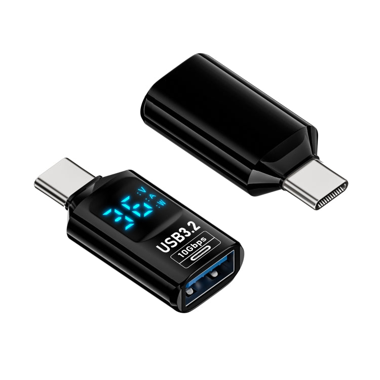 60W 10Gbps Intelligent Digital Display Fast Charge Adapter USB-A to Type-C - Converter & Adapter by PMC Jewellery | Online Shopping South Africa | PMC Jewellery | Buy Now Pay Later Mobicred