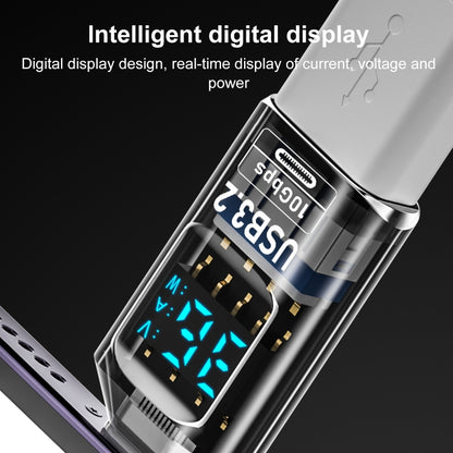 60W 10Gbps Intelligent Digital Display Fast Charge Adapter USB-A to Type-C - Converter & Adapter by PMC Jewellery | Online Shopping South Africa | PMC Jewellery | Buy Now Pay Later Mobicred