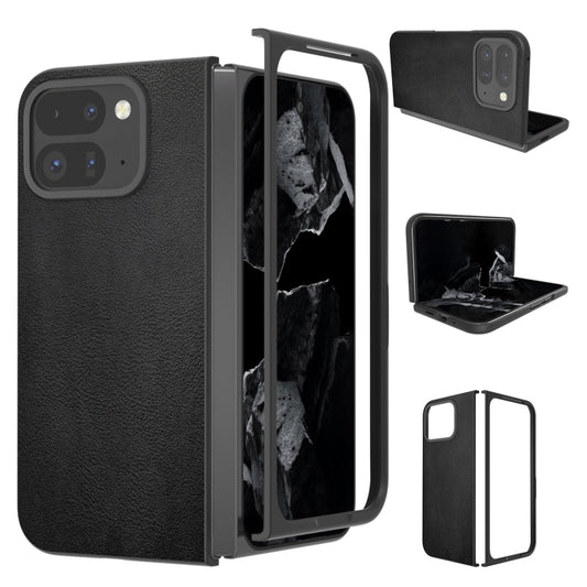 For Google Pixel 9 Pro Fold PU Leather Black Frame Full Coverage Phone Case(Black) - Google Cases by PMC Jewellery | Online Shopping South Africa | PMC Jewellery | Buy Now Pay Later Mobicred