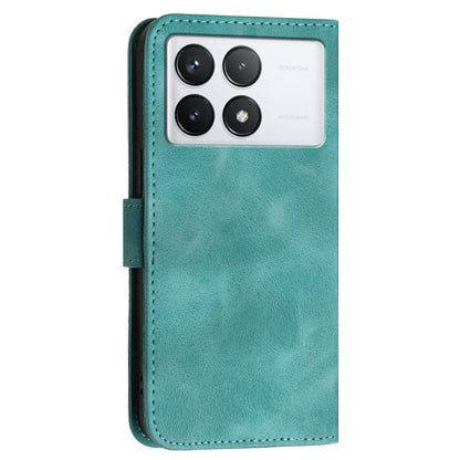 For Redmi K70 YX0080 Grid Butterfly Embossed Pattern Flip Leather Phone Case with Lanyard(Light Blue) - K70 Cases by PMC Jewellery | Online Shopping South Africa | PMC Jewellery | Buy Now Pay Later Mobicred