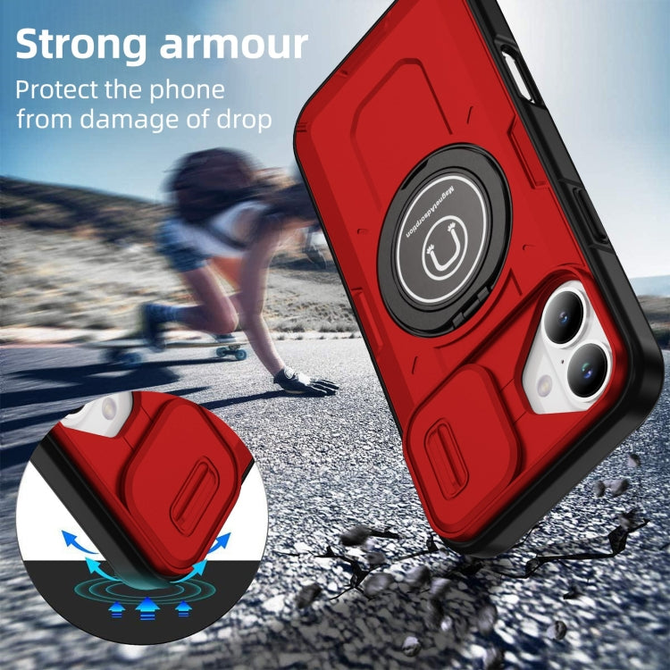 For iPhone 16 Plus Sliding Camshield TPU Hybrid PC Magnetic Holder Phone Case(Red) - iPhone 16 Plus Cases by PMC Jewellery | Online Shopping South Africa | PMC Jewellery | Buy Now Pay Later Mobicred