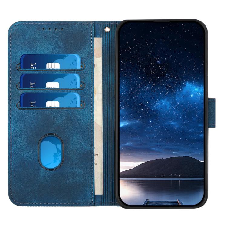 For iPhone 17 YX0080 Grid Butterfly Embossed Pattern Flip Leather Phone Case with Lanyard(Dark Blue) - free shipping - PMc TechLife - Order now!