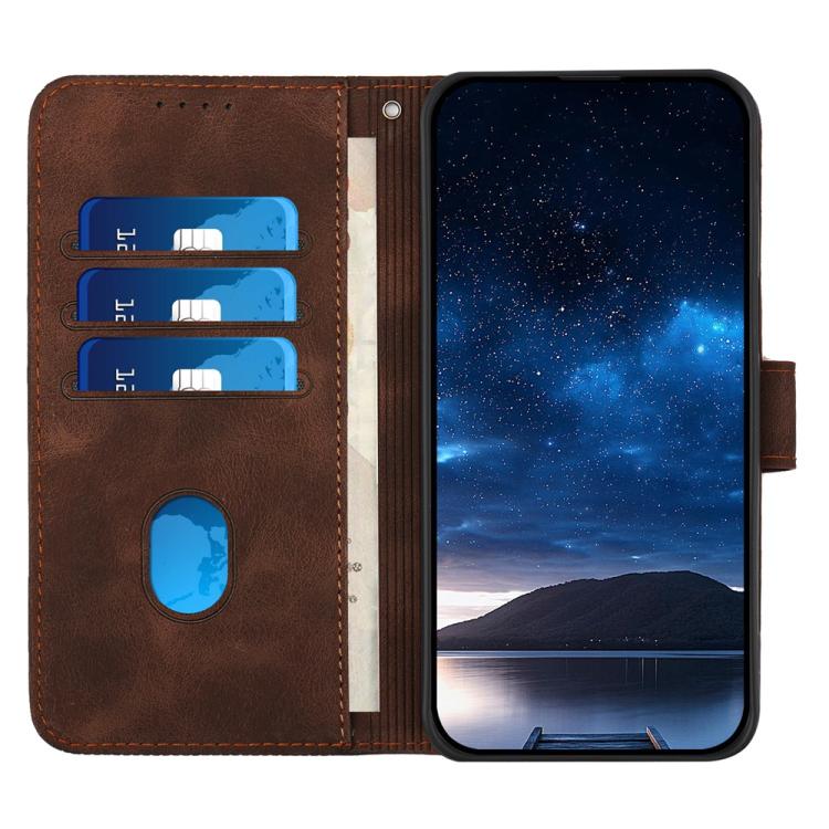 For iPhone 17 Pro YX0080 Grid Butterfly Embossed Pattern Flip Leather Phone Case with Lanyard(Coffee) - free shipping - PMc TechLife - Order now!