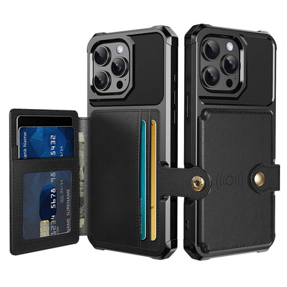 For iPhone 16 Pro Max Magnetic Wallet Card Bag Leather Phone Case(Black) - iPhone 16 Pro Max Cases by PMC Jewellery | Online Shopping South Africa | PMC Jewellery | Buy Now Pay Later Mobicred