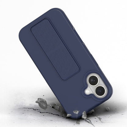 For iPhone 16 Liquid Silicone Holder Phone Case(Navy Blue) - iPhone 16 Cases by PMC Jewellery | Online Shopping South Africa | PMC Jewellery | Buy Now Pay Later Mobicred