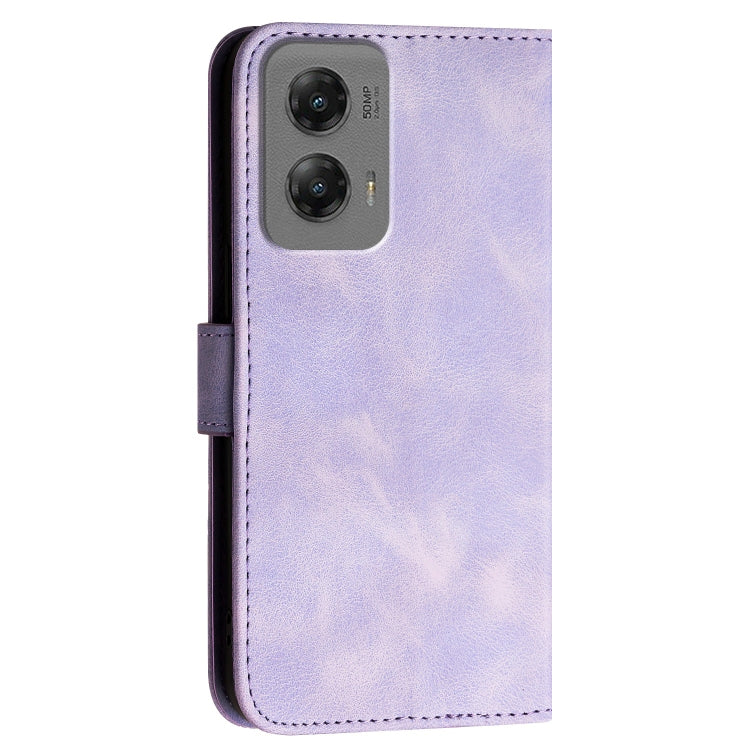 For Motorola Moto G Stylus 5G 2024 YX0080 Grid Butterfly Embossed Pattern Flip Leather Phone Case with Lanyard(Light Purple) - Motorola Cases by PMC Jewellery | Online Shopping South Africa | PMC Jewellery | Buy Now Pay Later Mobicred