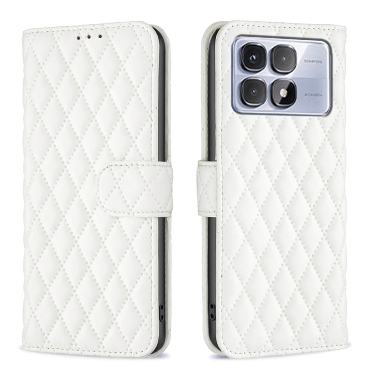 For Redmi K70 Ultra Diamond Lattice Wallet Flip Leather Phone Case(White) - Xiaomi Cases by PMC Jewellery | Online Shopping South Africa | PMC Jewellery | Buy Now Pay Later Mobicred