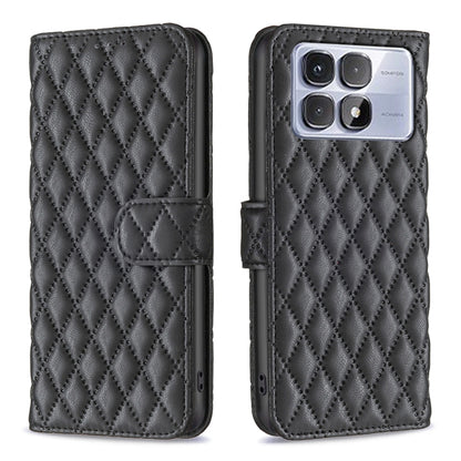 For Redmi K70 Ultra Diamond Lattice Wallet Flip Leather Phone Case(Black) - Xiaomi Cases by PMC Jewellery | Online Shopping South Africa | PMC Jewellery | Buy Now Pay Later Mobicred