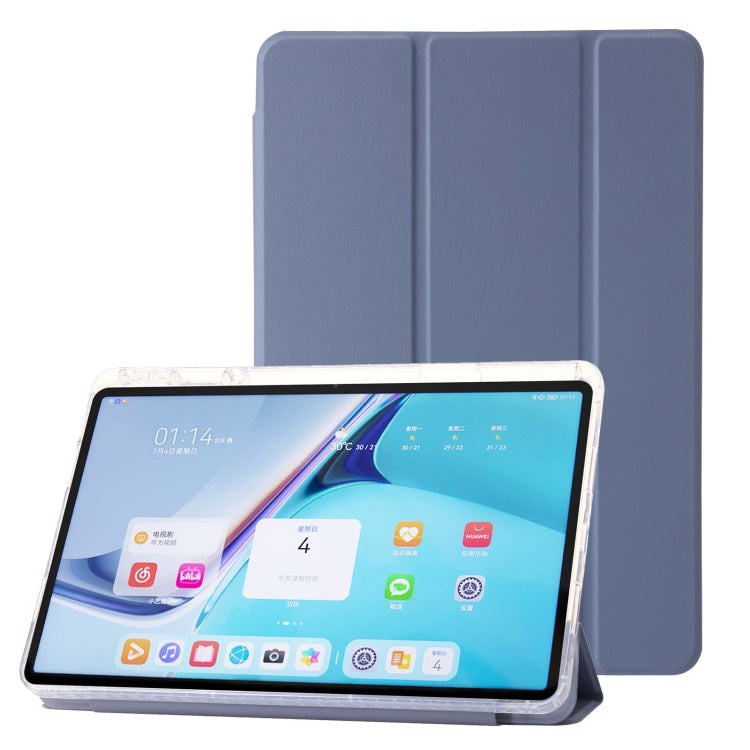 For Huawei Matepad SE 11 2024 Clear Acrylic 3-Fold Leather Tablet Case(Lavender Purple) - Huawei by PMC Jewellery | Online Shopping South Africa | PMC Jewellery | Buy Now Pay Later Mobicred