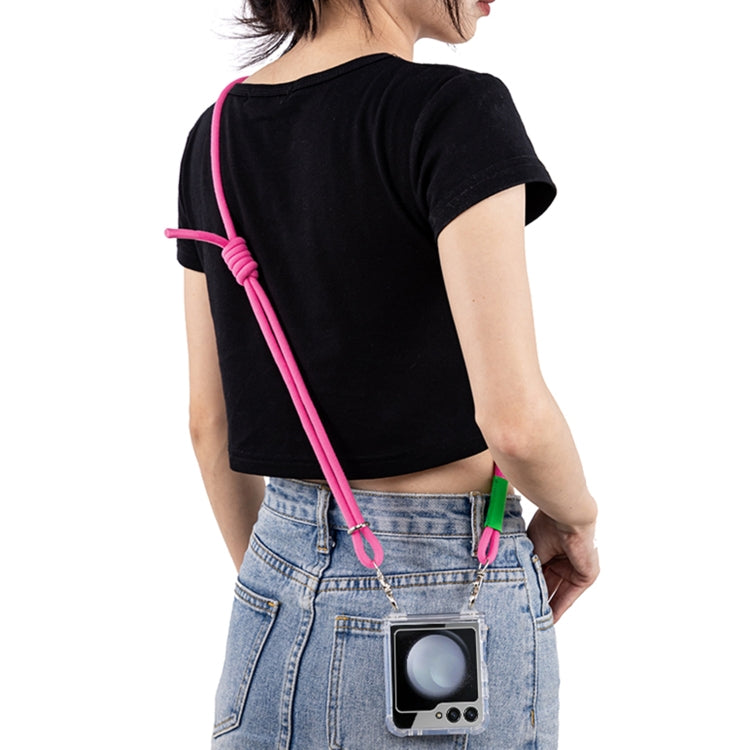 For Samsung Galaxy Z Flip6 / Flip7 FE GKK Airbag Hinge Full Coverage Phone Case with Crossbody Rope(Pink) - free shipping - PMC Jewellery - Order now!