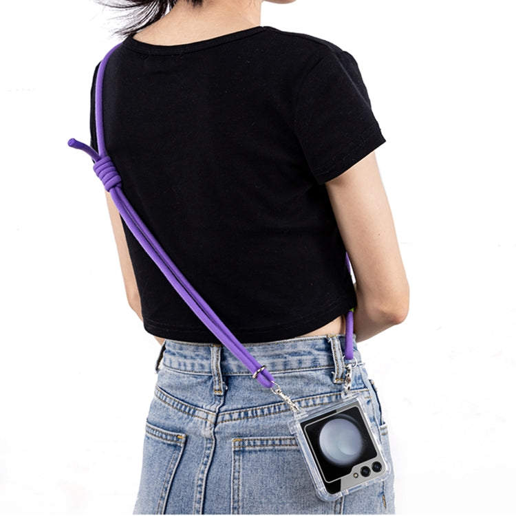 For Samsung Galaxy Z Flip6 / Flip7 FE GKK Airbag Hinge Full Coverage Phone Case with Crossbody Rope(Purple) - free shipping - PMC Jewellery - Order now!