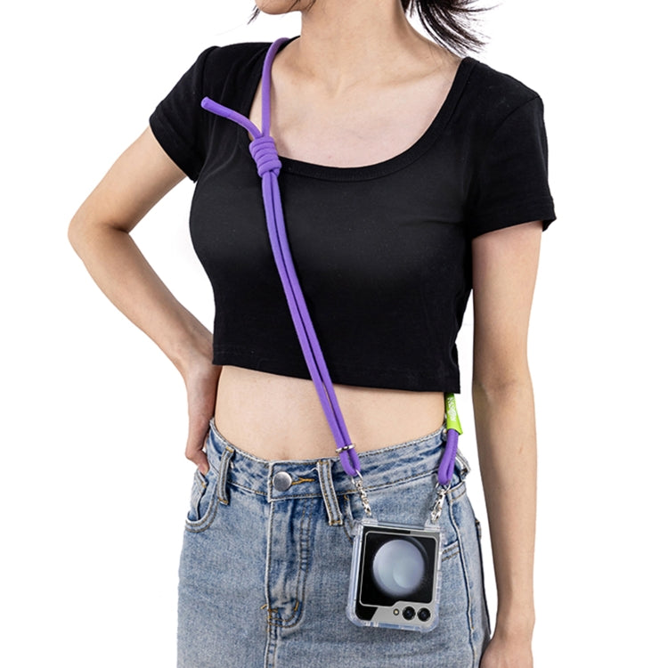 For Samsung Galaxy Z Flip6 / Flip7 FE GKK Airbag Hinge Full Coverage Phone Case with Crossbody Rope(Purple) - free shipping - PMC Jewellery - Order now!