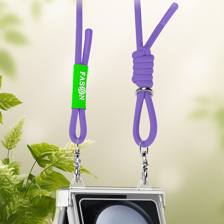 For Samsung Galaxy Z Flip6 / Flip7 FE GKK Airbag Hinge Full Coverage Phone Case with Crossbody Rope(Purple) - free shipping - PMC Jewellery - Order now!