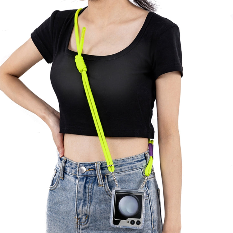 For Samsung Galaxy Z Flip5 GKK Airbag Hinge Full Coverage Phone Case with Crossbody Rope(Yellow) - free shipping - PMC Jewellery - Order now!