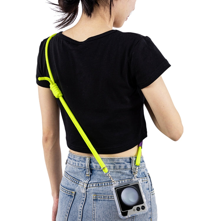 For Samsung Galaxy Z Flip5 GKK Airbag Hinge Full Coverage Phone Case with Crossbody Rope(Yellow) - free shipping - PMC Jewellery - Order now!