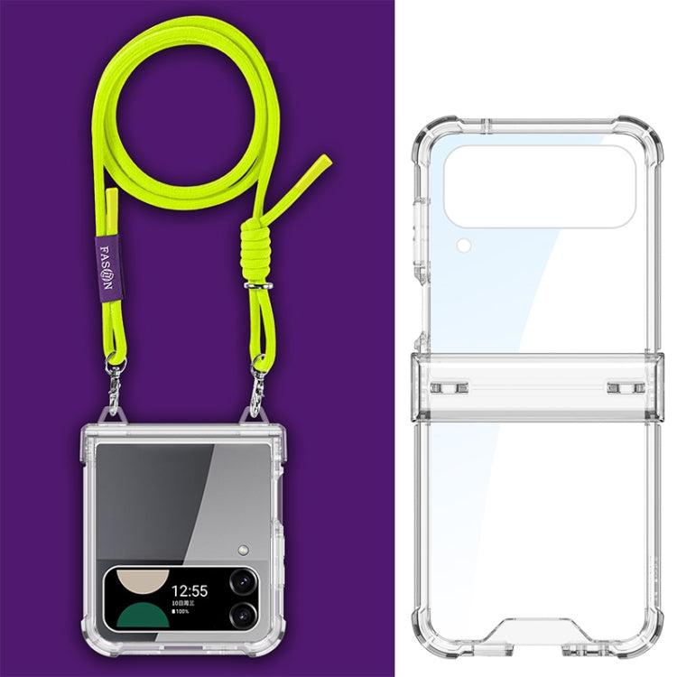 For Samsung Galaxy Z Flip4 GKK Airbag Hinge Full Coverage Phone Case with Crossbody Rope(Yellow) - free shipping - PMC Jewellery - Order now!