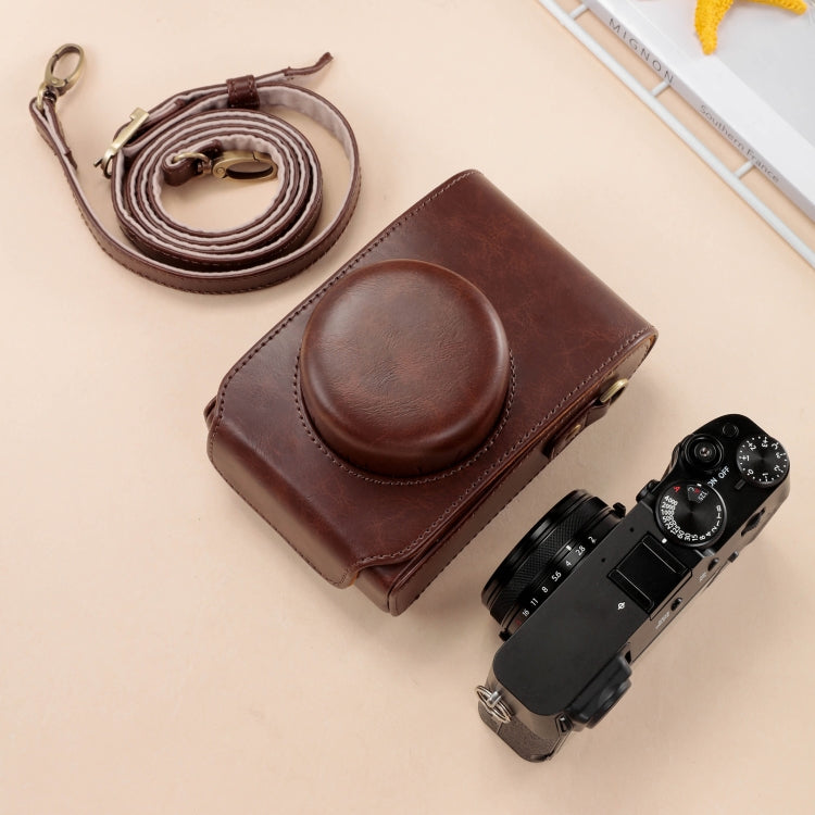 For FUJIFILM X100VI Full Body Leather Camera Case Bag with Strap(Black) - Leather Bag by PMC TechLife | Online Shopping South Africa | PMC TechLife | Buy Now Pay Later Mobicred